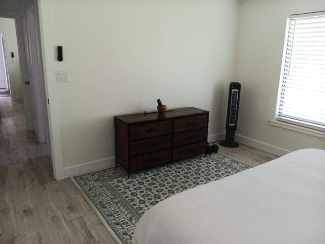 Clean white bedroom